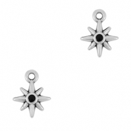 Breloques en métal DQ étoile Argenté antique-noir (sans nickel)