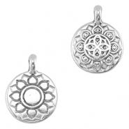Breloques en métal DQ fleur Argenté antique (sans nickel)