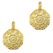 Breloques en métal DQ mandalas Doré (sans nickel)