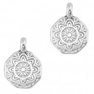 Breloques en métal DQ mandalas Argenté antique (sans nickel)