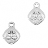Breloques en métal DQ arc-en-ciel Argenté antique (sans nickel)