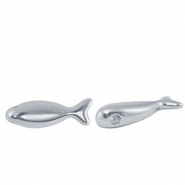Perles en métal DQ poisson Argenté antique (sans nickel)
