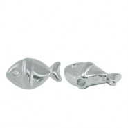 Perles en métal DQ poisson Argenté antique (sans nickel)