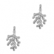 Breloques en métal DQ corail Argenté antique (sans nickel)