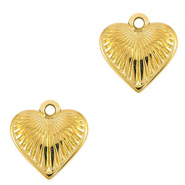 Breloques en m&eacute;tal DQ coeur Dor&eacute; (sans nickel)