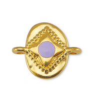 Breloques en métal DQ connecteur ovale Lilas-Doré (sans nickel)