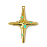 Breloques en métal DQ croix Veraman Bleu-Doré (sans nickel)