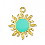 Breloques en métal DQ soleil Veraman Bleu-Doré (sans nickel)
