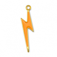 Breloques en métal DQ foudre Orange-Doré (sans nickel)