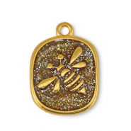 Breloques en métal DQ abeille Pailleté Topaz-Doré (sans nickel)