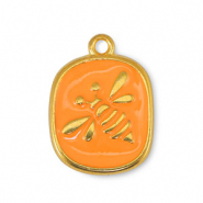 Breloques en métal DQ abeille Orange-Doré (sans nickel)