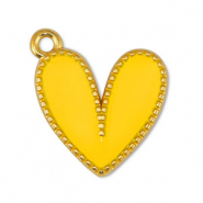 Breloques en métal DQ coeur Jaune-Doré (sans nickel)