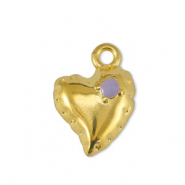 Breloques en métal DQ coeur Lilas-Doré (sans nickel)