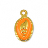 Breloques en métal DQ coquille Orange-Doré (sans nickel)