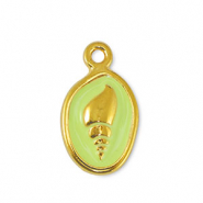 Breloques en métal DQ coquille Jaune citron-Doré (sans nickel)