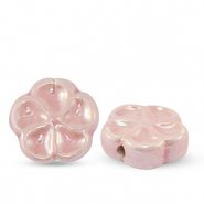 Perles en céramique fleur Rose clair