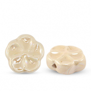 Perles en céramique fleur Beige