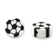 Perles en polymère football Noir-blanc
