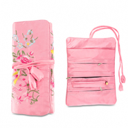Trousse &agrave; bijoux de voyage avec fleurs Rose