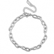Bracelets en acier Inox chaîne maille torsadé Argenté