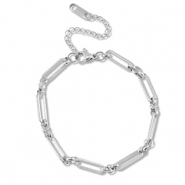 Bracelets en acier Inox chaîne maille Argenté