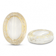 Perles acryliques ovale Transparent-doré