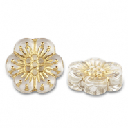 Perles acryliques fleur Transparent-doré