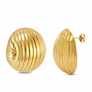 Boucles d'oreilles / puces d&rsquo;oreilles en acier Inox Dor&eacute;