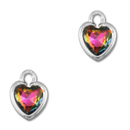 Pendentifs en verre Crystal glass coeur AB Coating-argenté