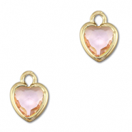 Pendentifs en verre Crystal glass coeur Pêche-doré