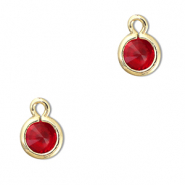 Pendentifs en verre Crystal glass rond Rouge-doré