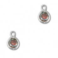 Pendentifs en verre Crystal glass rond Multicolore-argenté