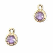 Pendentifs en verre Crystal glass rond Lilas clair-doré