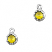 Pendentifs en verre Crystal glass rond Jaune-argenté