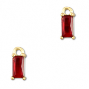 Pendentifs en verre Crystal glass rectangle Rouge-doré