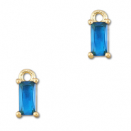 Pendentifs en verre Crystal glass rectangle Bleu-doré