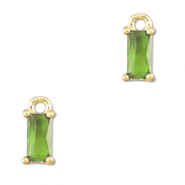 Pendentifs en verre Crystal glass rectangle Vert-doré
