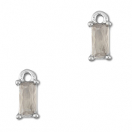 Pendentifs en verre Crystal glass rectangle Gris clair-argenté