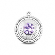 BY31® Breloques en acier Inox rond avec bague Argenté-lilas clair