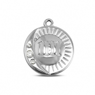 BY31® Breloques en acier Inox rond avec 11:11 Argenté