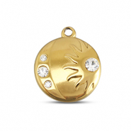 BY31® Breloques en acier Inox lune & soleil Doré