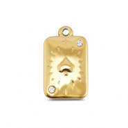 BY31® Breloques en acier Inox carte de pique Doré