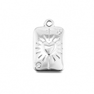 BY31® Breloques en acier Inox carte de cœur Argenté
