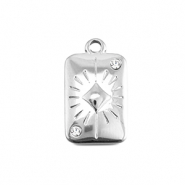 BY31® Breloques en acier Inox carte de carreau Argenté