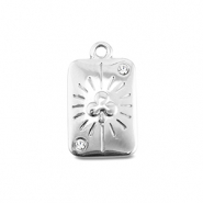 BY31® Breloques en acier Inox carte de trèfle Argenté