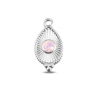 BY31® Breloques en acier Inox goutte Argenté-rose doux opale