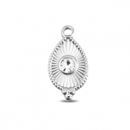 BY31® Breloques en acier Inox goutte Argenté-cristal