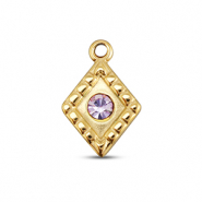BY31® Breloques en acier Inox losange Doré-lilas clair