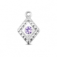 BY31® Breloques en acier Inox losange Argenté-lilas clair