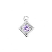 BY31® Breloques en acier Inox losange Argenté-lilas clair
